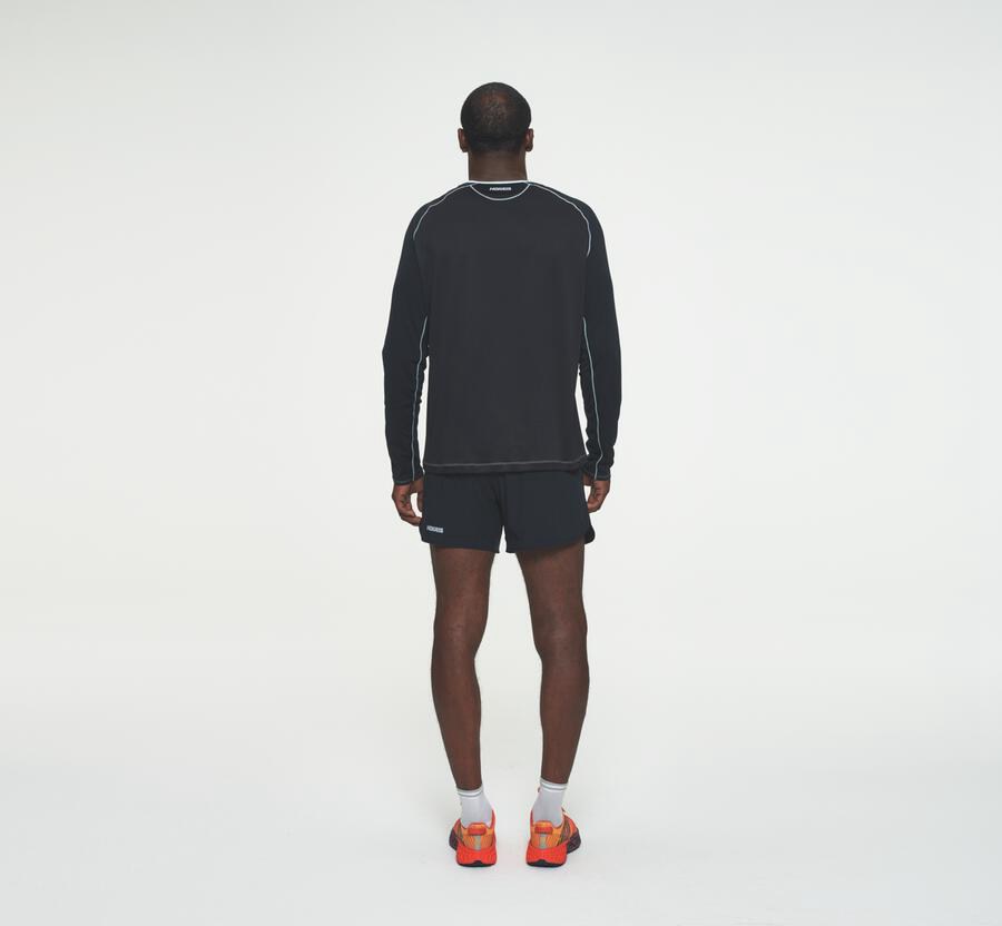 Hoka One One Top Panske Modre/Čierne - Performance Dlho Sleeve - 34280-GVMR